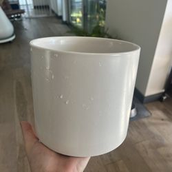 White Porcelain Pot 6” Diameter 5.5” Height