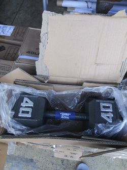 40lb steel hex pair of dumbbells