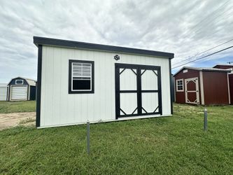 10x16 Storage Shed – Modern Black & White