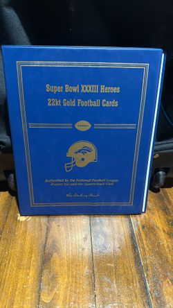 Danbury Mint 22kt Super Bowl  XXXIII HEROES GOLD FOOTBALL CARDS