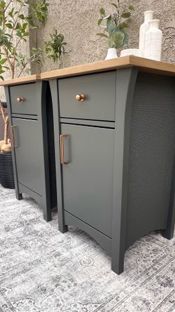 Professionally Refinished Modern Nightstand Set (2)