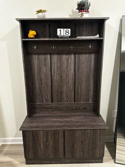 Entryway Hall Tree with Storage Bench & Coat Hooks