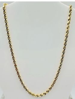 14k solid gold rope chain not hollow very nice