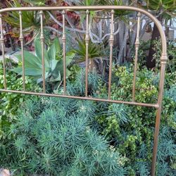 Antique Style Queen Size Headboard W Bedframe Vintage Like Gold Bronze Brass Paint 