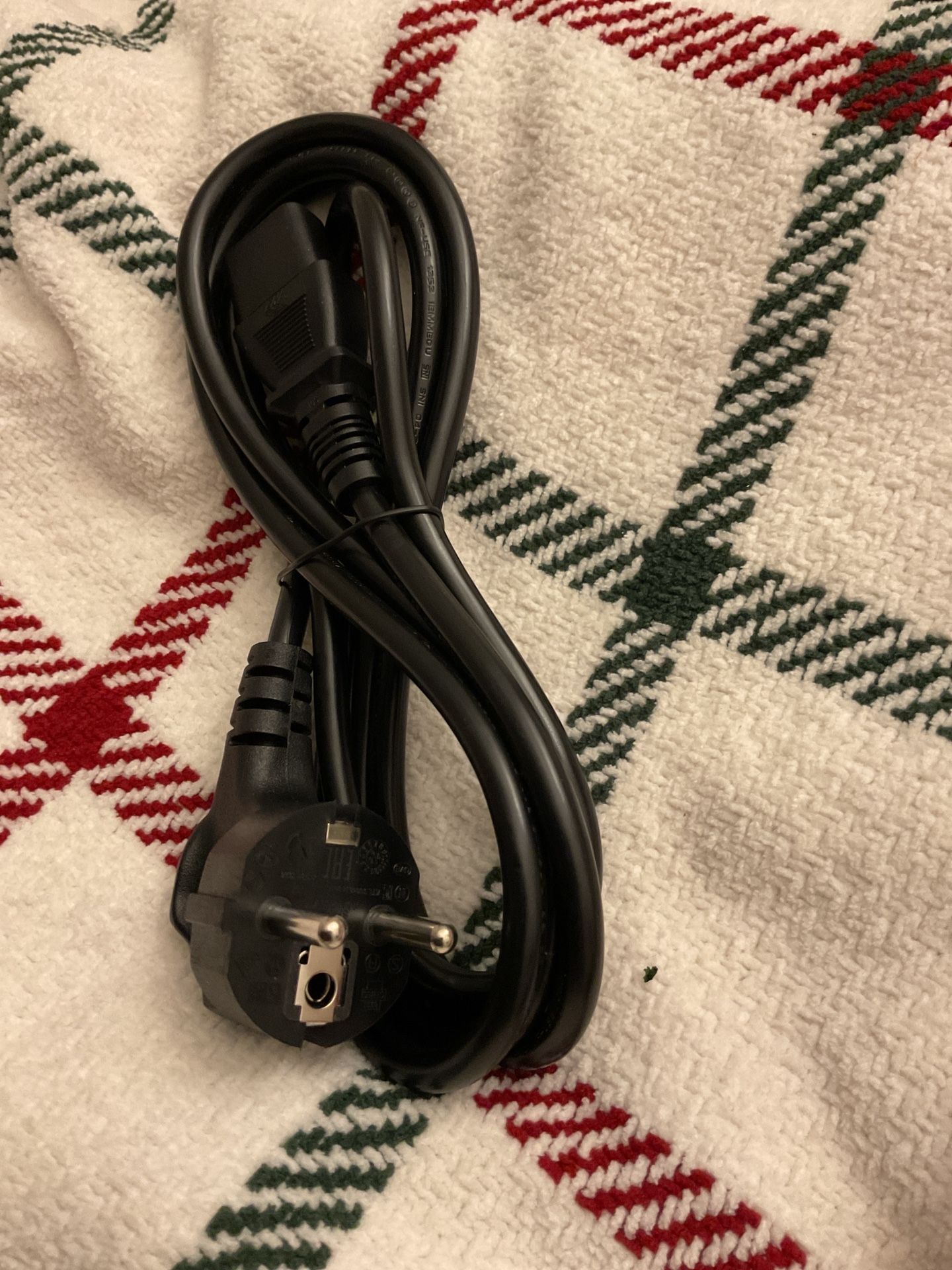 New European AC power cord (Schuko Type E/F plug) to an IEC C13 connector — the power cable used for • Desktop computers • Monitors • Printers •