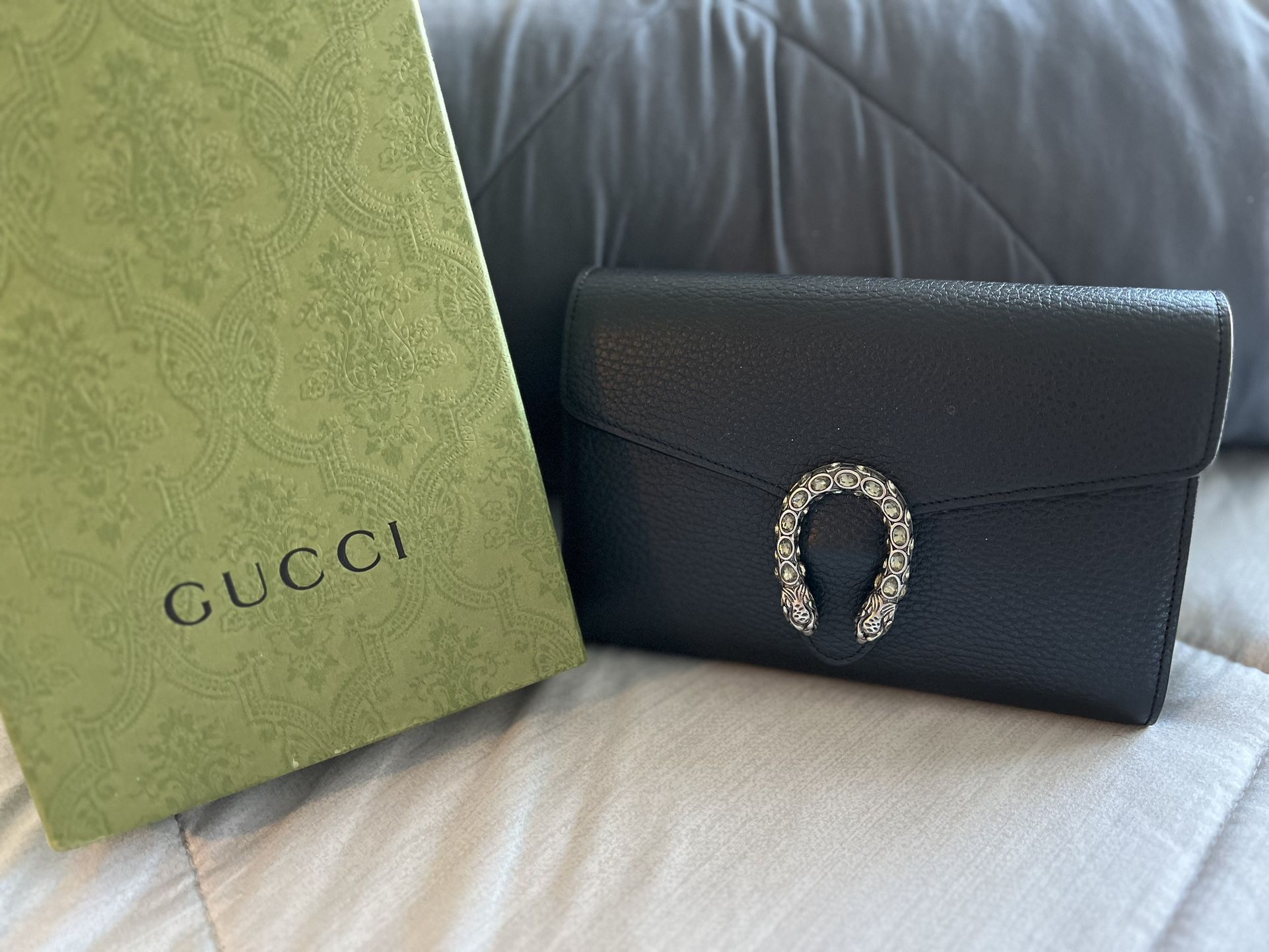 GUCCI DIONYSUS LEATHER CHAIN WALLET