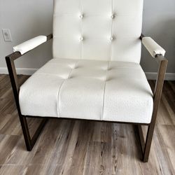 Ostrich Pattern Fabric And Wood Occasional Chair