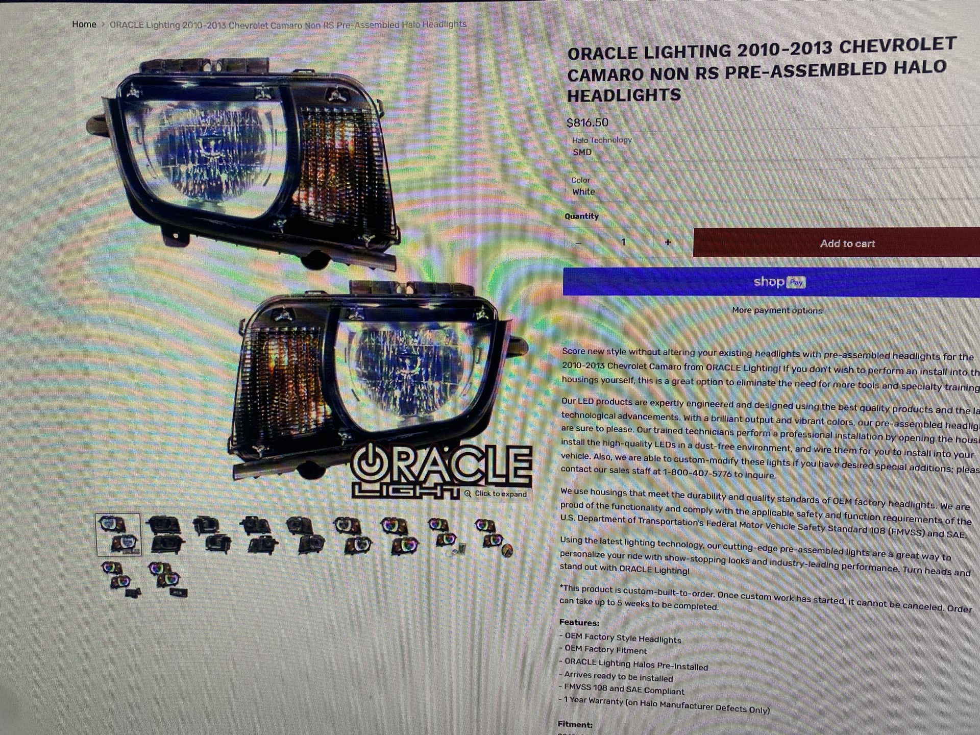 2010 -2013 Camaro Headlights