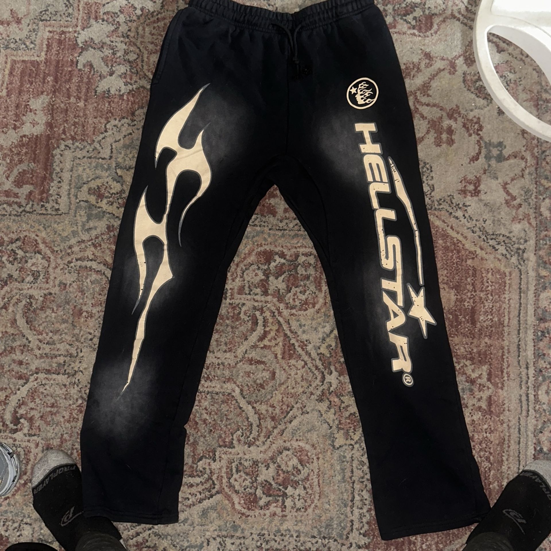 Black Hellstar Washed Sweatpants (L)