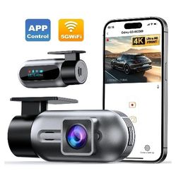 Dash Cam 4K UHD Front Dashcam with 5G WiFi Car Camera, Dash Camera with APP 24H Parking Mode, WDR, Loop Recording, Night Vision, Support 256GB Max