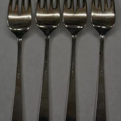 REED & BARTON STERLING SILVER (4) FORKS CLASSIC ROSE PATTERN 159.5 GRAMS