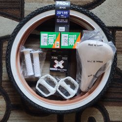 NEW Bicycle Bmx Parts Bundle 20" White