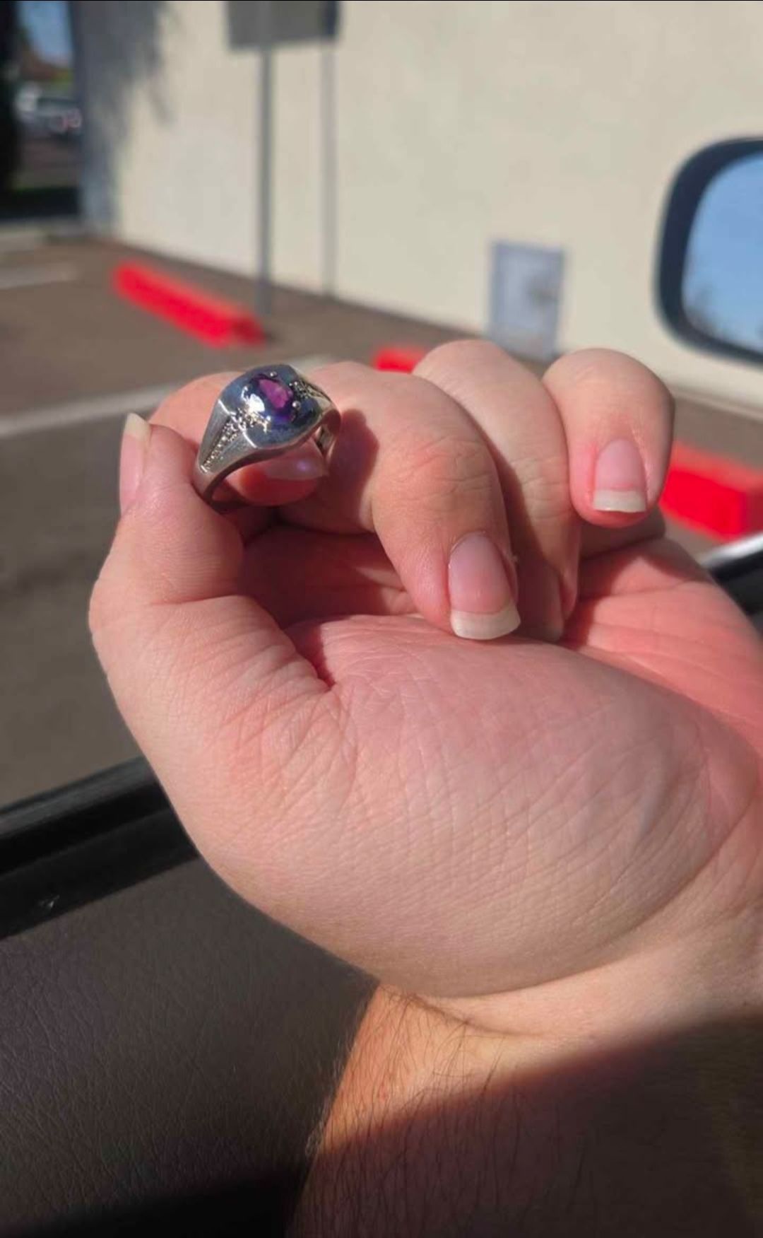 Silver amethyst ring