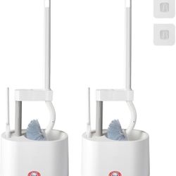 New! Bathroom Toilet Brush, Toilet Brush and Holder with Hook and Small Cleaning Brush Toilet Brush Set Suitable for Toilet Cleaning (2 Pack )