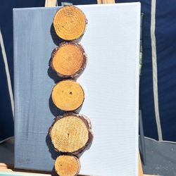 Wood pieces on canvas