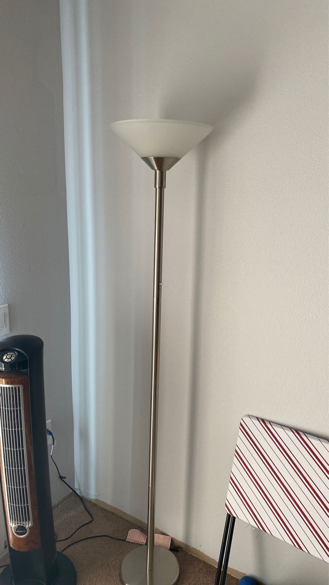 $15 nice silver floor lamp. In great condition. Hardly used.