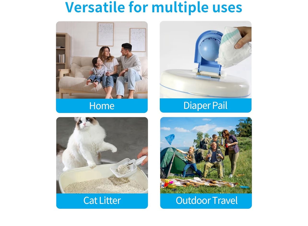 10 Pack Cat Litter Refill Bags Fit for Genie Standard, Plus, and XL+ Litter Disposal Refill Cartridge