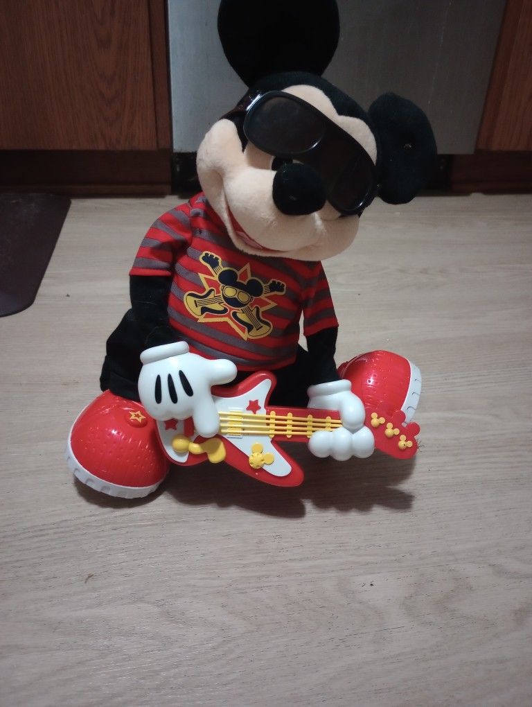 Rocking Out Mickey with guitar 