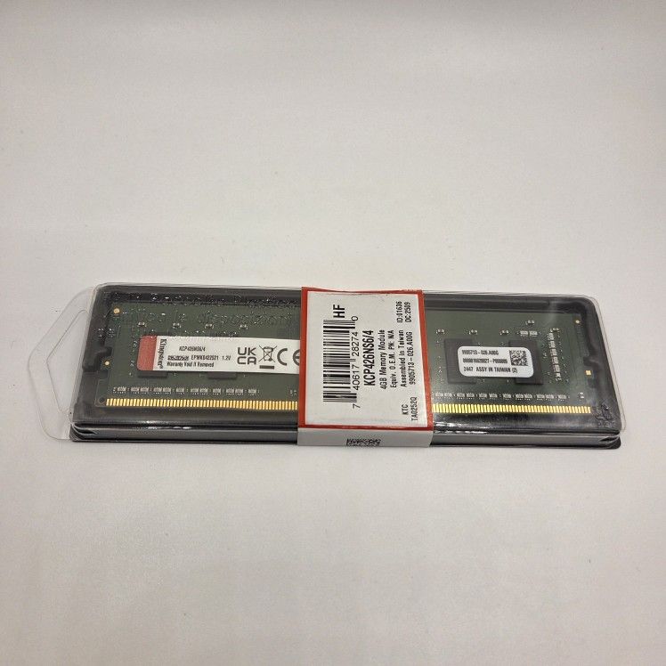 New Sealed Kingston KCP426NS6/4 DDR4-4 GB - DIMM 288-pin - 2666 MHz / PC4-21300 - CL19-1.2 V - unbuffered - Non-ECC Memory Kit