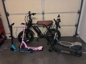 Electric Lot: OUXI V8 Fat Tire E-Bike + 4 Electric Scooters Bundle (price negotiable)