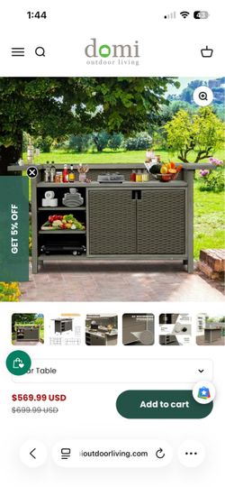 Modern Aluminum & Wicker Outdoor Bar Table - Gray