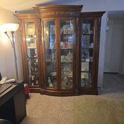 Set Of 3 Pieces Unit Curio Cabinet