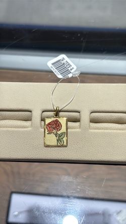 14K Solid Rose Pendant