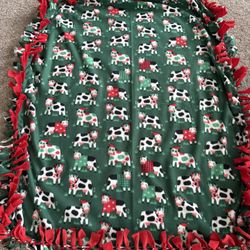 Christmas Cows Fleece Blanket 