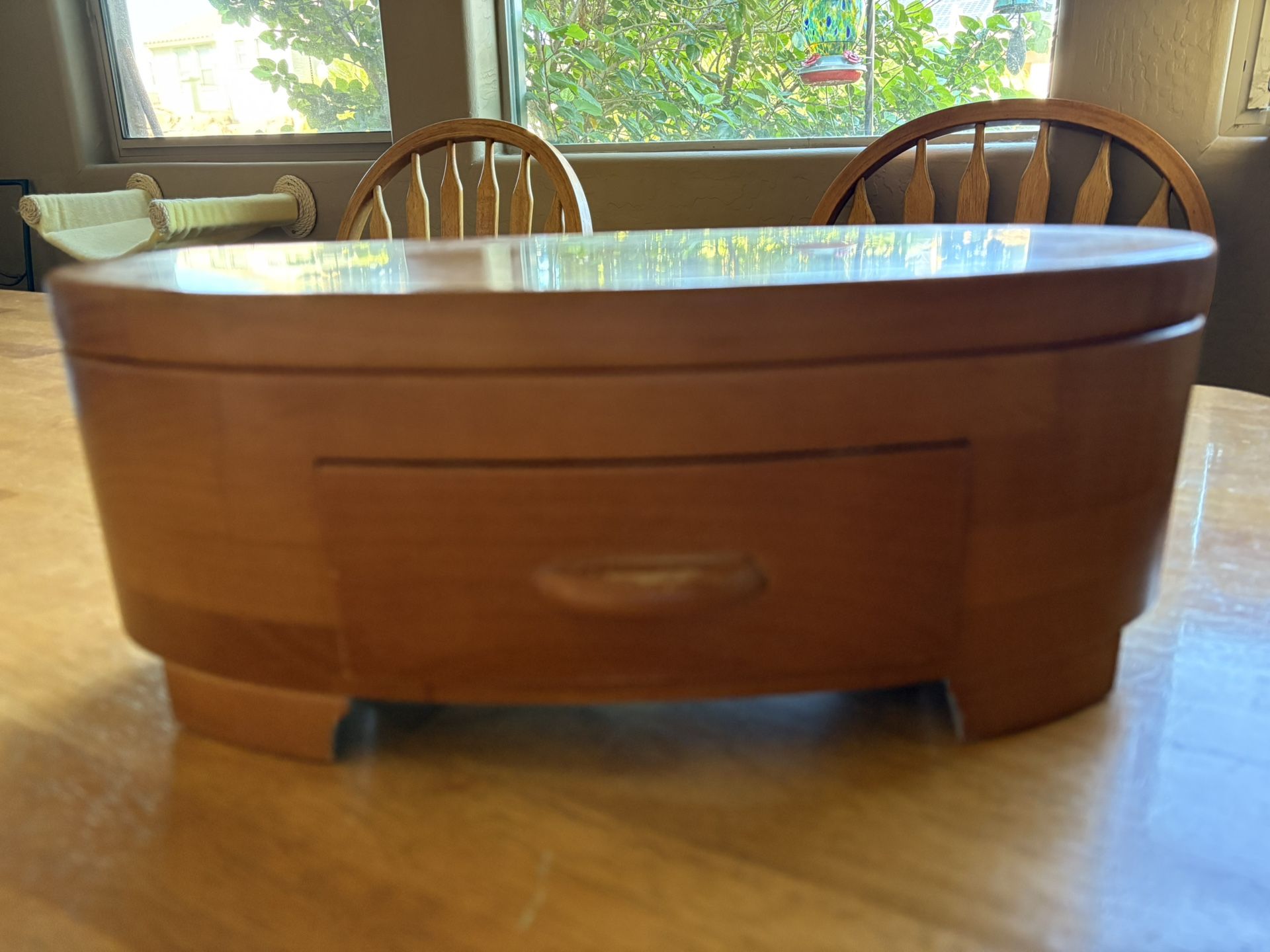 Vintage Levenger Oval Wooden Pen Box