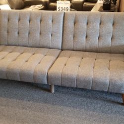 Brand New 79" x 44" Gray Fabric Sofa Futon