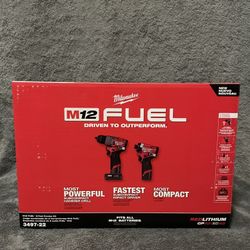 Milwaukee M12 FUEL 12-Volt Lithium-Ion Brushless Cordless Hammer Drill and Impact Driver Combo Kit w/2 Batteries and Bag 