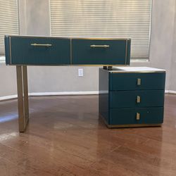 Rieort Dressing Table Nordic Luxury Vanity Desk 5 Drawers