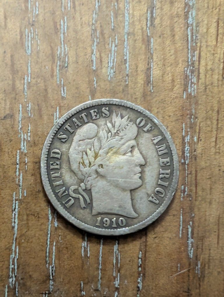 Rare 1910d Barber Dime High Grade Silver Coin