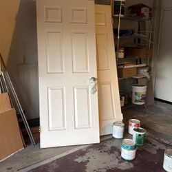 FREE!   2 Doors To A Good Home!   With Hardware And Door Knobs.  