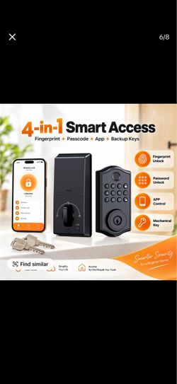 Smart Keyless Entry  Lock with App Control Auto Lock Waterproof Black 6 Months Battery Life Easy Install GHome