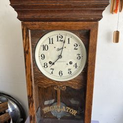 Vintage Oak Wood Simplex Regulator Clock