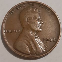 1935 US WHEAT PENNY No Mint MARK 