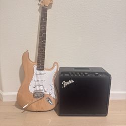 Squier Affinity Stratocaster HSS + Fender Mustang LT25 Amp Bundle 