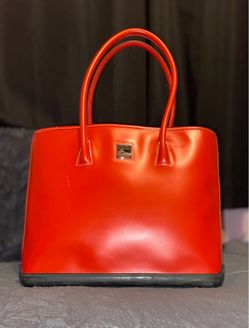 Dooney & Bourke Red Leather Tote Handbag