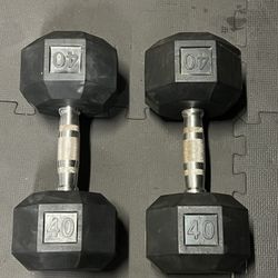 40 Pound Hex Dumbbell Set