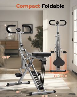 Foldable Squat Machine for Home Workouts, with Adjustable Resistance Bands, 330 lb Capacity,