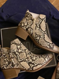 Snake print booties size 9