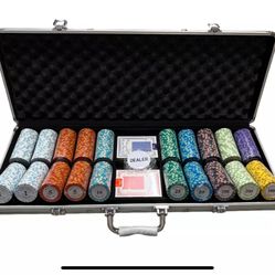 500pc Monte Carlo Poker Club 14g Clay Chip Set With Case Chips
