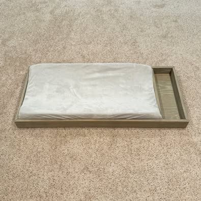 Pottery Barn Changing Table / Dresser Topper in Heritage Fog with Pad and Cover - NEVER USED