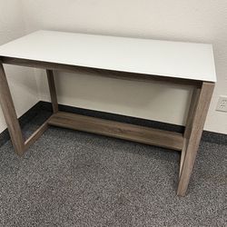 Contemporary Table Or Desk With Tempered Glass Top 47x22x30