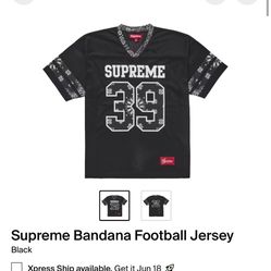 Supreme Bandana Football Jersey Blk Large 
