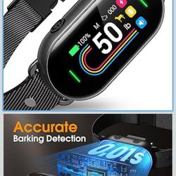 Smart Dog Bark Collar with Anti False Trigger Gravity Sensor, Bark Count Tracking & Rotatable Screen for Precise Training, 4 Modes & 8 Levels to Contr