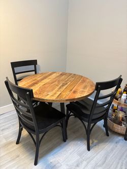 Glenn Natural Wood Dining Table + 6 Chairs