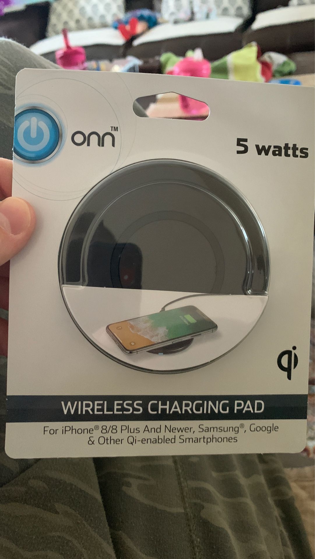 ONN Wireless Charging Pad 5 Watt iPhone 8/8+ iPhoneX Samsung Google Qi Enabled