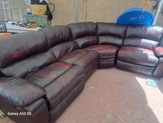 Leather L sectional sofa